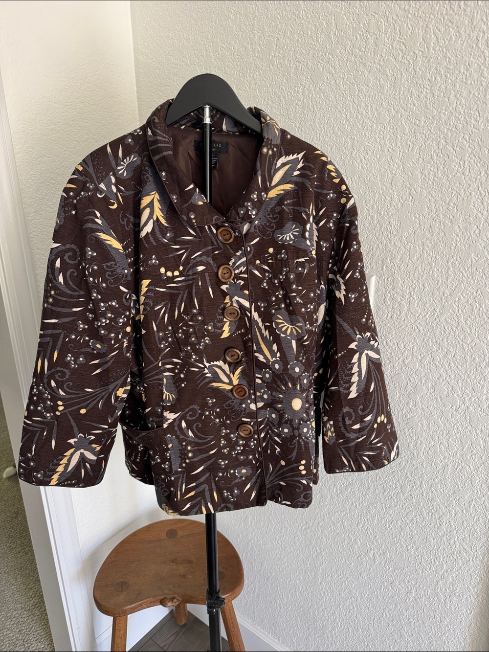 Silkland Woman Jacket Brown Grey 3X